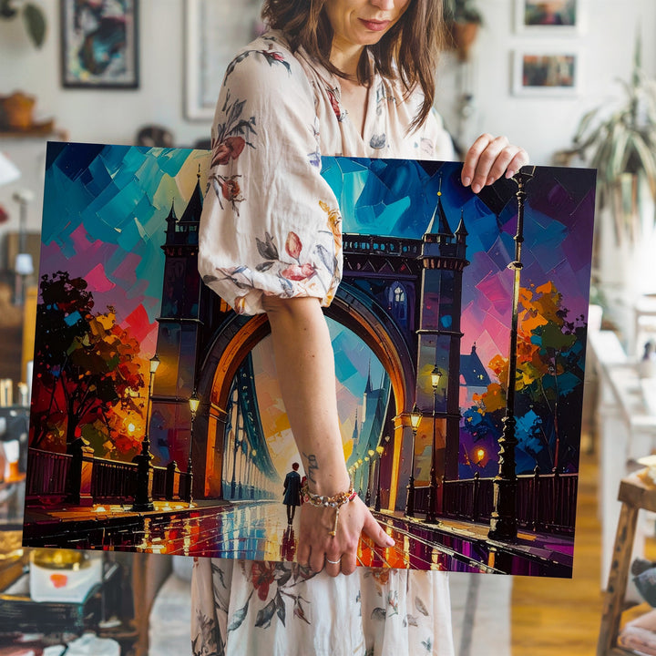 Enchanted Gothic Bridge Canvas – Surreal Romantic Fantasy Wall Art - Gifitto