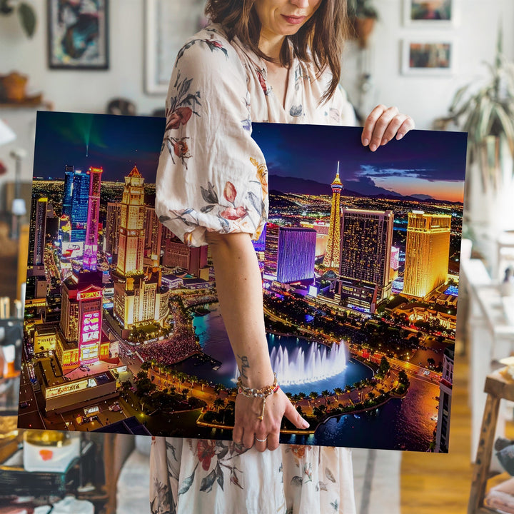 Neon Night Vegas Canvas – Vibrant Las Vegas Strip Cityscape Art - Gifitto