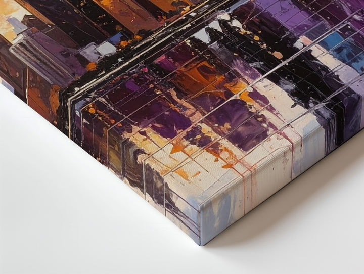 Abstract Sunset Skyline Canvas – Expressive Modern Cityscape Art - Gifitto