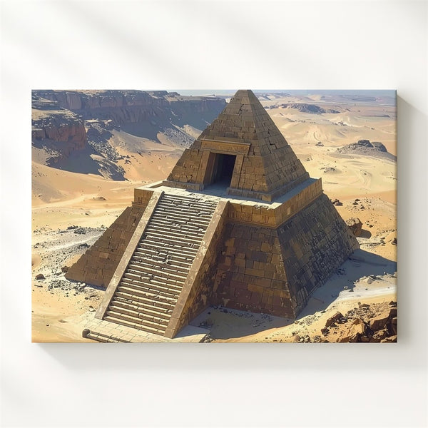 Ancient Egyptian Pyramid Canvas – Realistic Desert Monument Wall Art - Gifitto