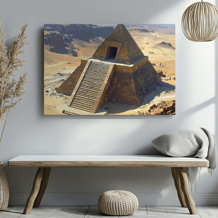 Ancient Egyptian Pyramid Canvas – Realistic Desert Monument Wall Art - Gifitto