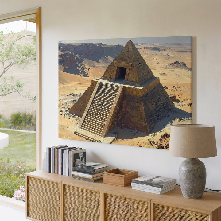Ancient Egyptian Pyramid Canvas – Realistic Desert Monument Wall Art - Gifitto