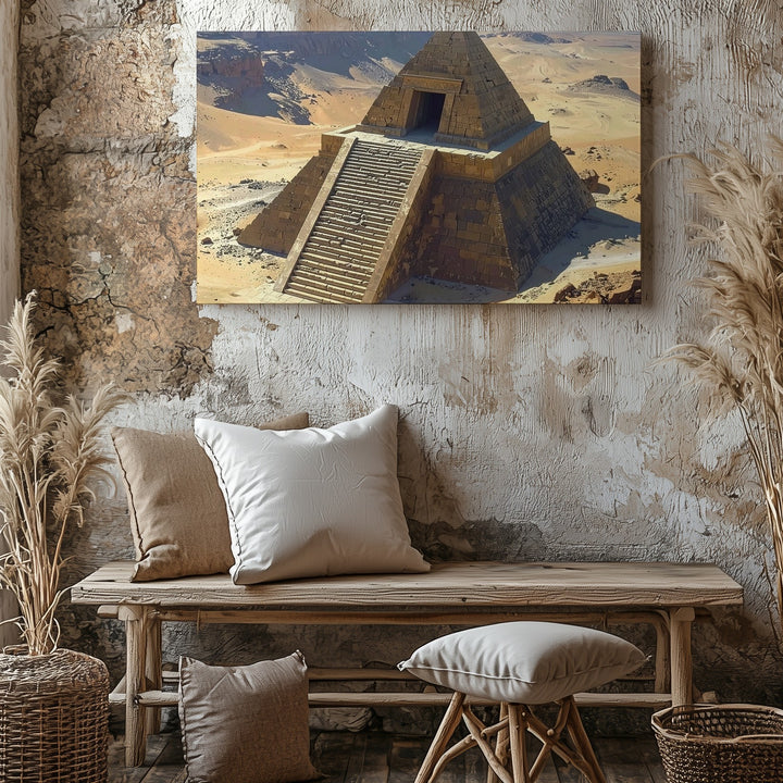 Ancient Egyptian Pyramid Canvas – Realistic Desert Monument Wall Art - Gifitto
