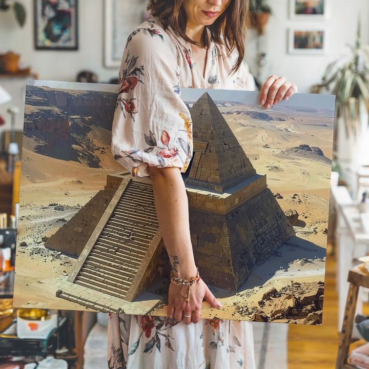 Ancient Egyptian Pyramid Canvas – Realistic Desert Monument Wall Art - Gifitto