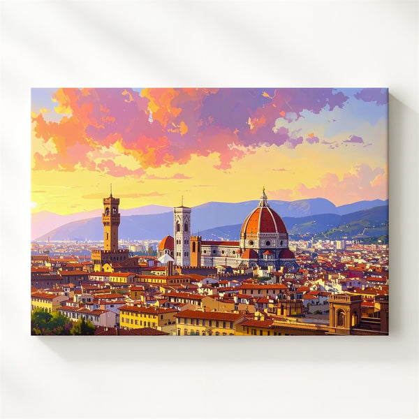 Florence Sunset Canvas – Romantic Duomo & Renaissance Cityscape Art - Gifitto