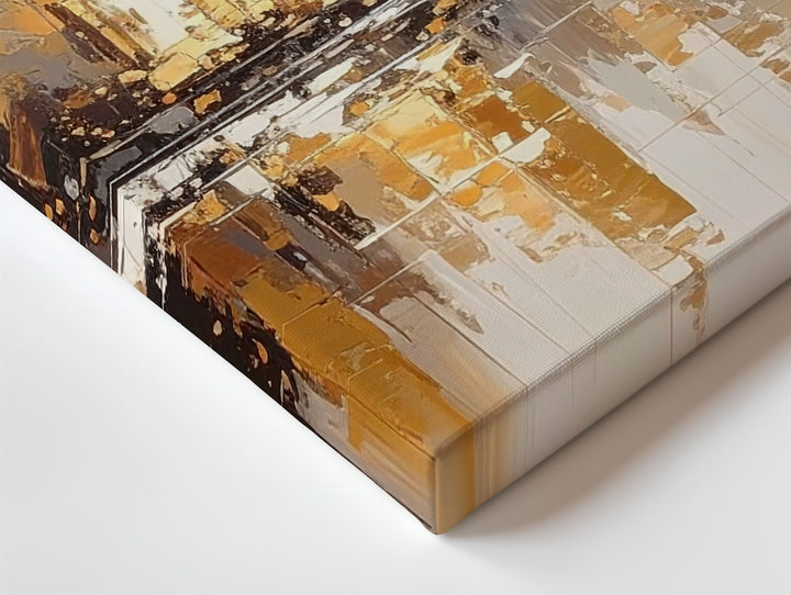 Minimalist Gold Skyline Canvas – Abstract Modern Cityscape Wall Art - Gifitto