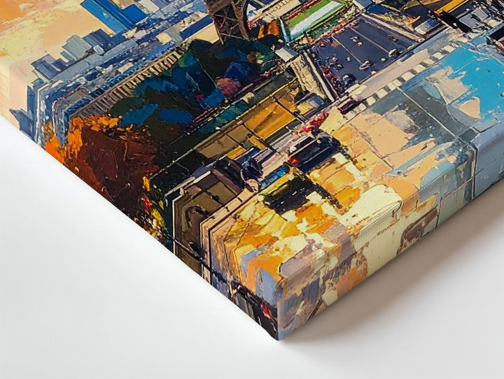 Parisian Rain Collage Canvas – Vibrant Eiffel Tower Street Art - Gifitto