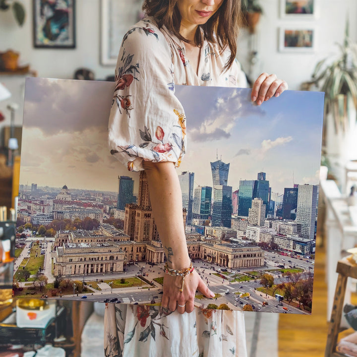 Warsaw Palace of Culture Canvas – Historic & Modern Cityscape Art - Gifitto