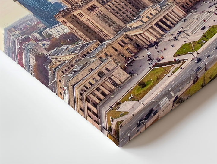Warsaw Palace of Culture Canvas – Historic & Modern Cityscape Art - Gifitto