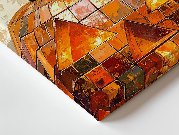 Mosaic Jack-o’-Lantern & Witch Cat Canvas – Whimsical Halloween Wall Art - Gifitto