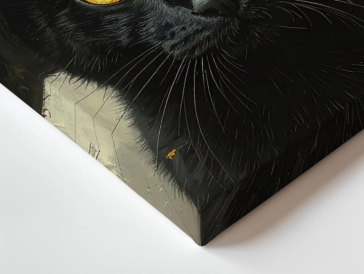 Witch’s Companion Cat Canvas – Whimsical Halloween Familiar Wall Art - Gifitto