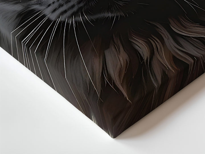 Black Cat Guardian Canvas – Elegant Yellow-Eyed Halloween Familiar Art - Gifitto