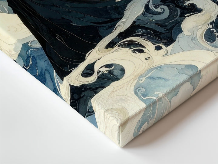 Moonlit Wanderer Canvas – Mystical Cloaked Figure on Foggy Cliff - Gifitto