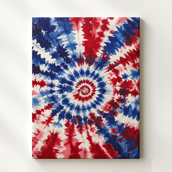 Red White & Blue Tie-Dye Canvas – Spiral Americana Retro Vibe - Gifitto
