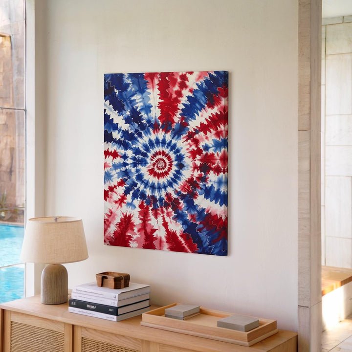Red White & Blue Tie-Dye Canvas – Spiral Americana Retro Vibe - Gifitto