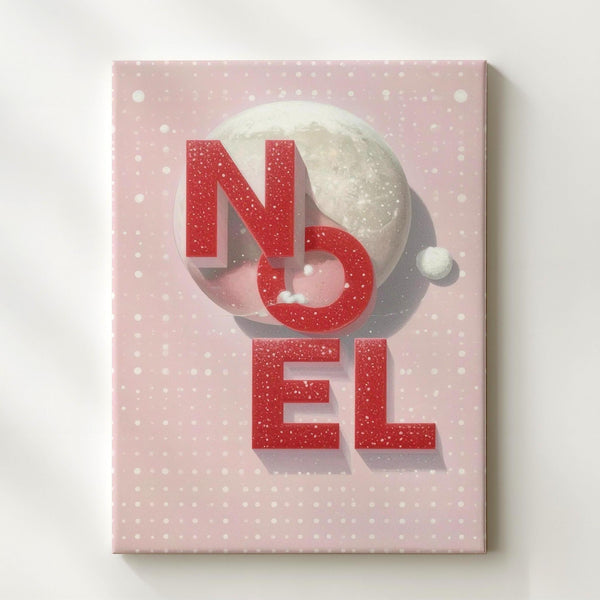 Stacked NOEL Typography Canvas – Playful Modern Holiday Wall Art - Gifitto