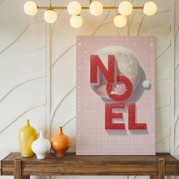 Stacked NOEL Typography Canvas – Playful Modern Holiday Wall Art - Gifitto