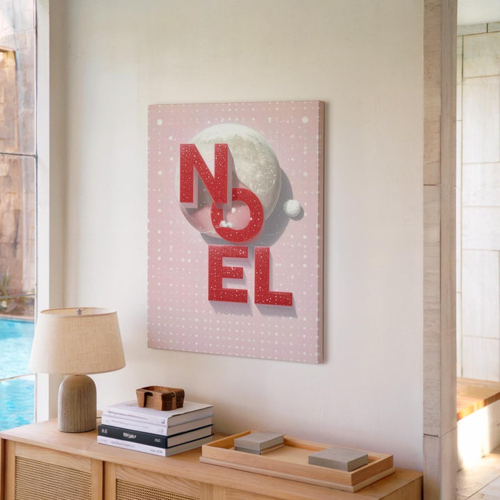 Stacked NOEL Typography Canvas – Playful Modern Holiday Wall Art - Gifitto
