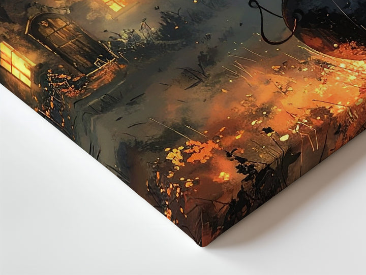 Witch’s Cauldron in Forest Canvas – Enchanted Halloween Potion Scene Art - Gifitto