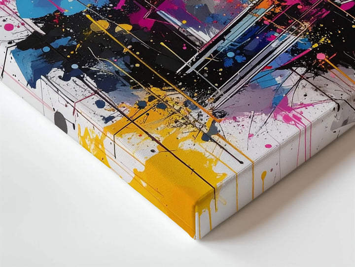 Abstract Church Steeple Canvas – Bold Christian Wall Art Blending Tradition with Urban Expression - Gifitto