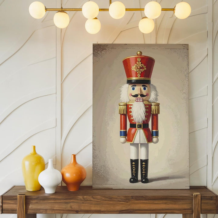 Classic Nutcracker Canvas – Traditional Red & Gold Christmas Wall Art - Gifitto