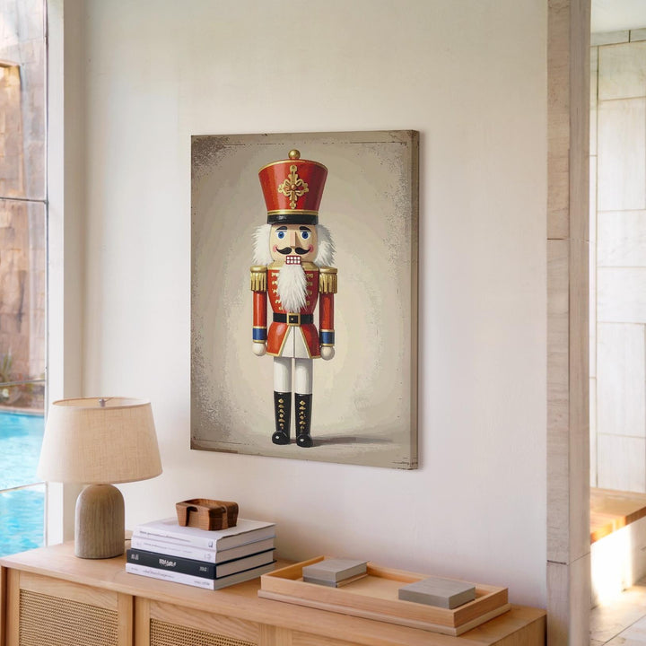 Classic Nutcracker Canvas – Traditional Red & Gold Christmas Wall Art - Gifitto