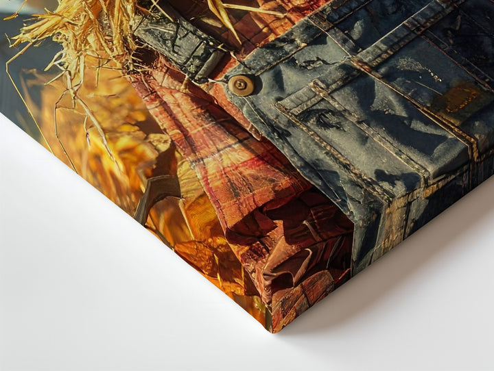 Pumpkin-Head Scarecrow Canvas – Rustic Halloween Cornfield Wall Art - Gifitto