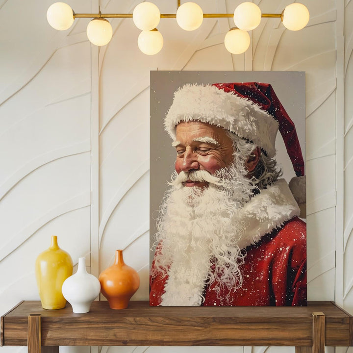 Classic Santa Profile Canvas – Nostalgic Christmas Portrait Wall Art - Gifitto