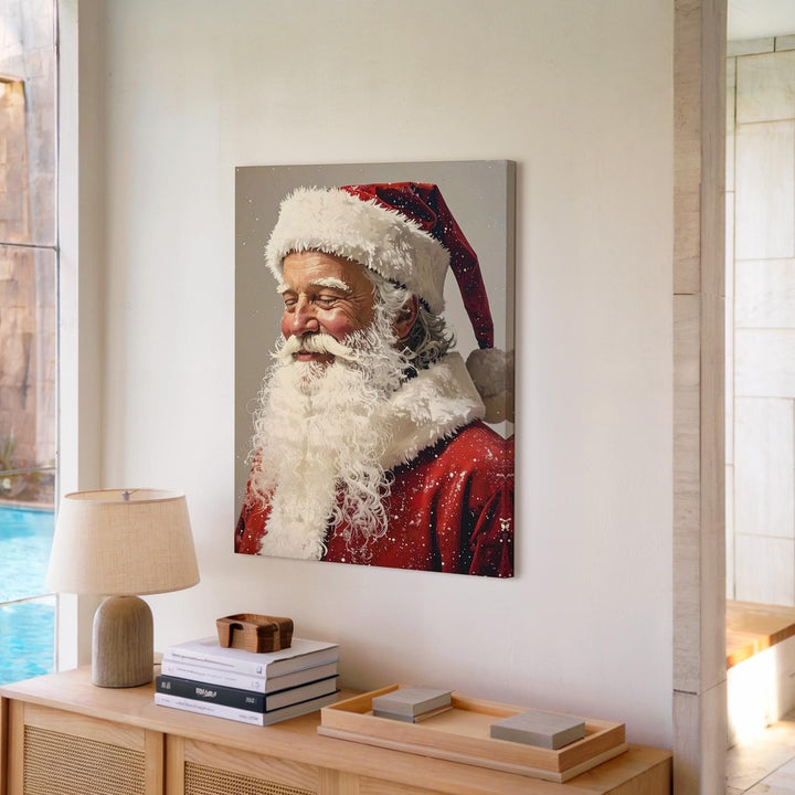 Classic Santa Profile Canvas – Nostalgic Christmas Portrait Wall Art - Gifitto