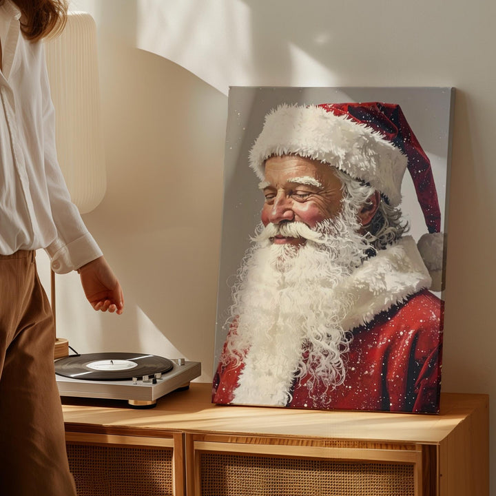 Classic Santa Profile Canvas – Nostalgic Christmas Portrait Wall Art - Gifitto