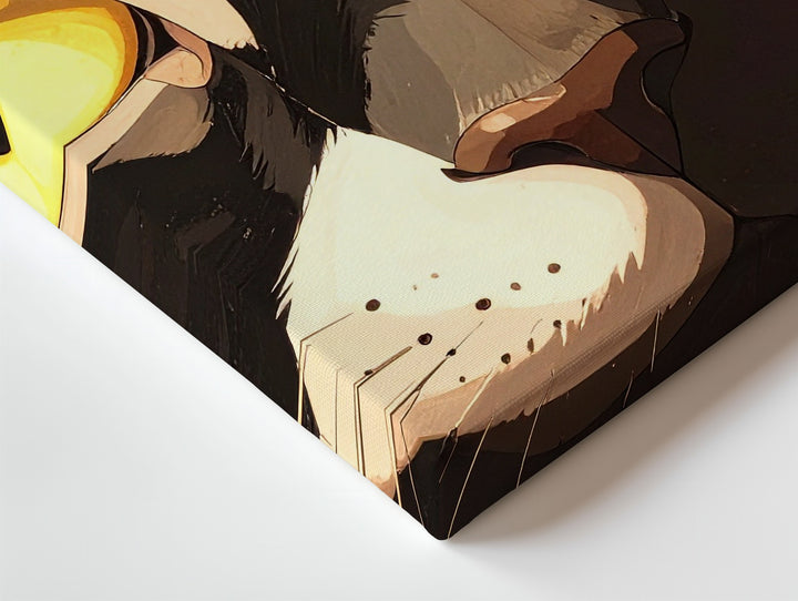 Minimalist Black Cat Eyes Canvas – Bold Halloween Negative Space Art - Gifitto