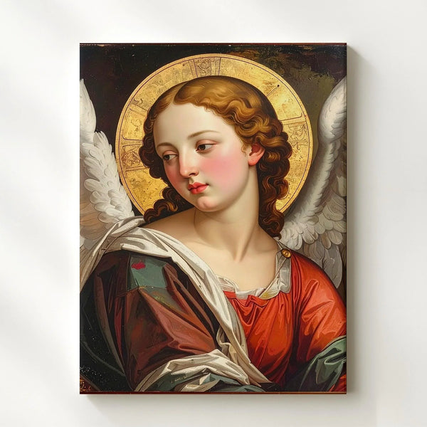 Renaissance Angel Portrait Canvas – Classical Christian Wall Art of Divine Serenity - Gifitto