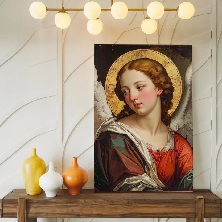 Renaissance Angel Portrait Canvas – Classical Christian Wall Art of Divine Serenity - Gifitto