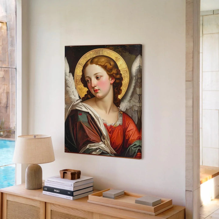 Renaissance Angel Portrait Canvas – Classical Christian Wall Art of Divine Serenity - Gifitto