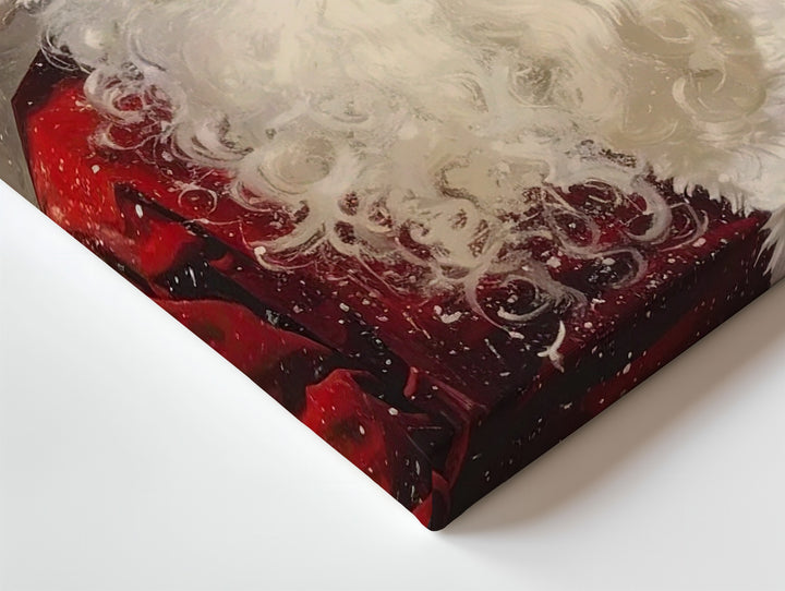 Warm Santa Portrait Canvas – Classic Christmas Wall Art with Golden Glow - Gifitto