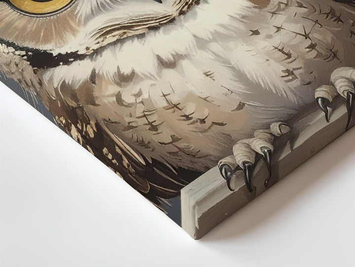 Wizard Owl Canvas – Enchanted Familiar in Starry Hat - Gifitto