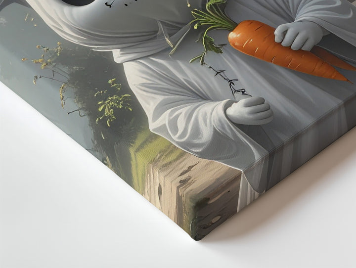 Ghost Bunny Cottage Canvas – Whimsical Halloween Forest Wall Art - Gifitto