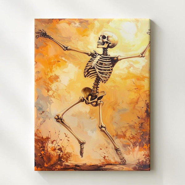 Dancing Skeleton Canvas – Joyful Vintage Halloween Wall Art - Gifitto