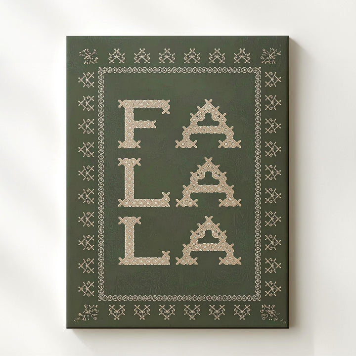 FA LA LA Cross-Stitch Canvas – Vintage-Inspired Holiday Typography Art - Gifitto