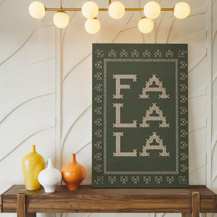 FA LA LA Cross-Stitch Canvas – Vintage-Inspired Holiday Typography Art - Gifitto