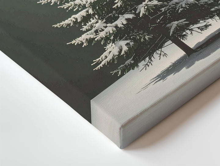Glowing Evergreen Canvas – Minimalist White & Gold Christmas Tree Art - Gifitto