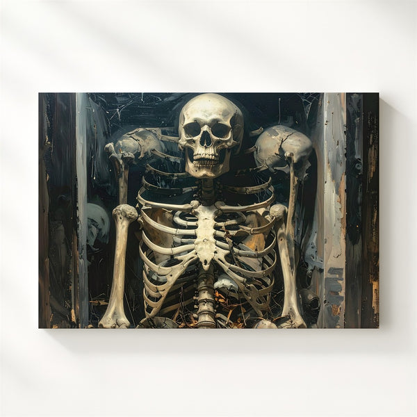 Tomblight Skeleton Canvas – Gothic Portrait with Shadowed Skulls - Gifitto