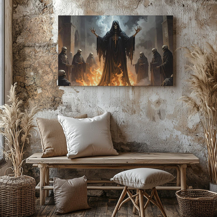 Necromancer Summoning Canvas – Dark Ritual Fantasy Halloween Art - Gifitto