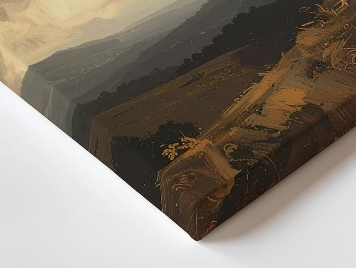 Through the Fog Canvas – Haunted Landscape Window View with Rain & Mystery - Gifitto