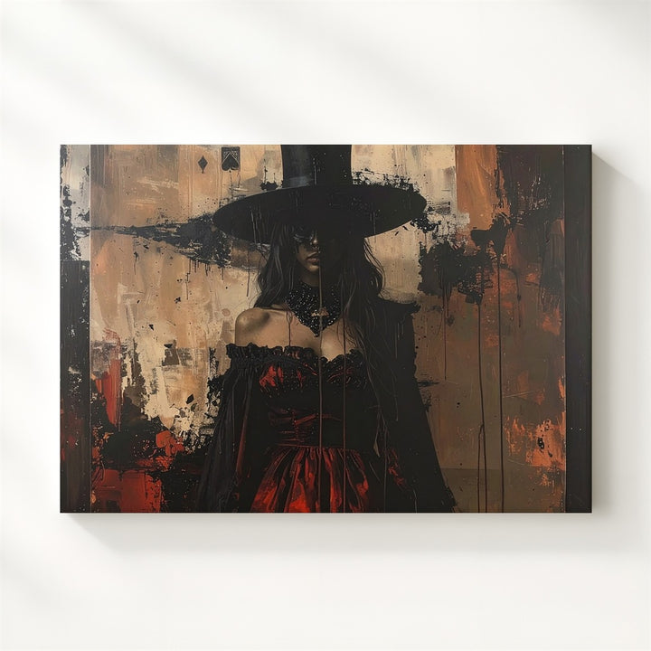 Cursed Queen Canvas – Surreal Faceless Royalty in Burnt Fairytale Style - Gifitto