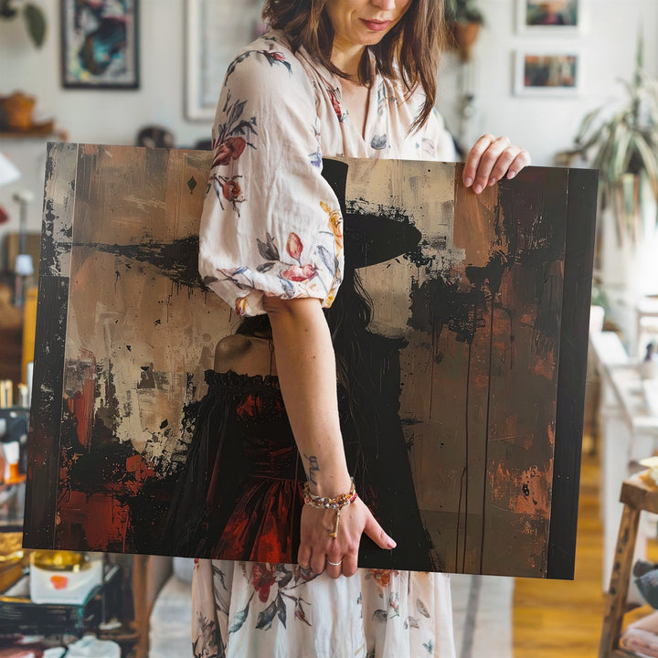 Cursed Queen Canvas – Surreal Faceless Royalty in Burnt Fairytale Style - Gifitto