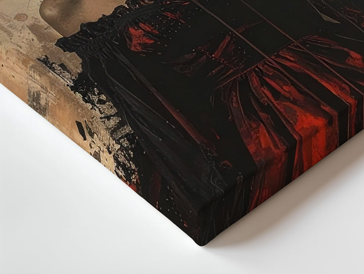 Cursed Queen Canvas – Surreal Faceless Royalty in Burnt Fairytale Style - Gifitto