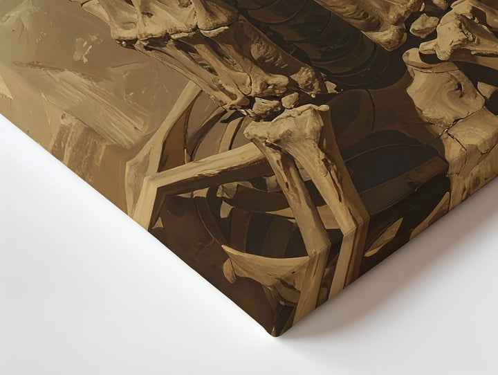Mourning Bones Canvas – Emotive Skeleton in Chiaroscuro Light - Gifitto