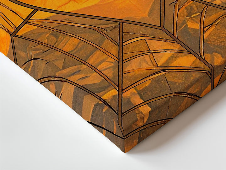 Bold Heart Web Canvas – Graphic Black & Orange Halloween Pop Art - Gifitto