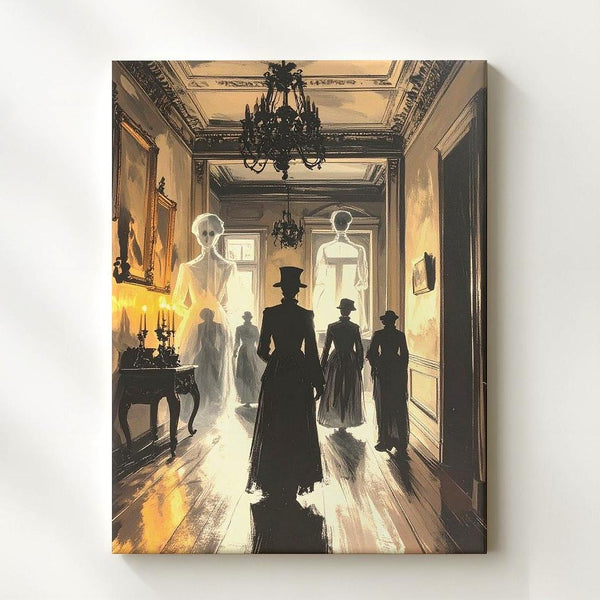 Victorian Ghost Hallway Canvas – Gothic Haunted Mansion Wall Art - Gifitto